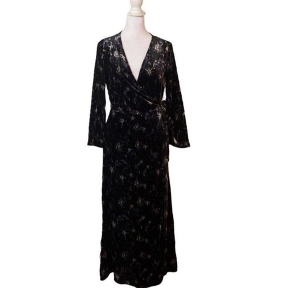 Johnny Was Stardust Velvet Silk Blend Wrap Dress NWT - Picture 2 of 7